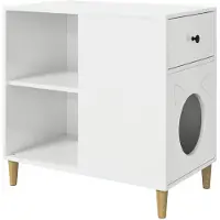 vidaXL Kattenhuis Glanzend Wit 72 x 42.5 x 70 cm Bewerkt hout