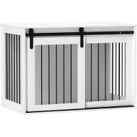 PawHut Hondenkooi meubel Spaanplaat, staal 98L x 58B x 61H cm Wit