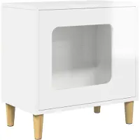 vidaXL Kattenhuis Glanzend Wit 51 x 30 x 52 cm Bewerkt hout