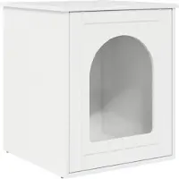 vidaXL Kattenhuis Glanzend Wit 53 x 52 x 62 cm Bewerkt hout