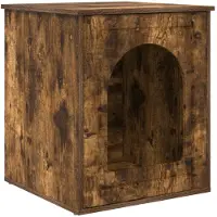 vidaXL Kattenhuis Rook Eiken 53 x 52 x 62 cm Bewerkt hout