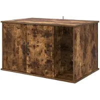 vidaXL Kattenhuis Gerookt eiken 85 x 55 x 50,5 cm Bewerkt hout
