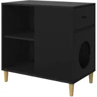 vidaXL Kattenhuis Zwart 72 x 42,5 x 70 cm Bewerkt hout