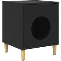 vidaXL Kattenhuis Zwart 42,5 x 40 x 53 cm Bewerkt hout