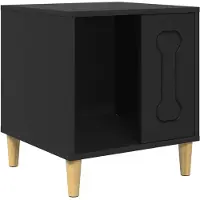 vidaXL Hondenhuis Zwart 44 x 42 x 49 cm Bewerkt hout