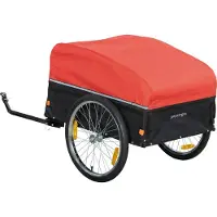 SPORTNOW Bicycle Cargo Trailer-Staal, Oxford stof-143L x 74B x 71H cm-Rood