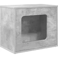 vidaXL Kattenhuis Betongrijs 51 x 30 x 42,5 cm Bewerkt hout
