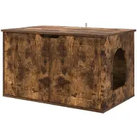 vidaXL Kattenhuis Rook Eiken 85 x 55 x 50,5 cm Bewerkt hout