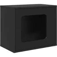 vidaXL Kattenhuis Zwart 51 x 30 x 42,5 cm Bewerkt hout