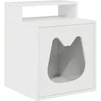 vidaXL Kattenhuis Glanzend Wit 42,5 x 40 x 53,5 cm Bewerkt hout