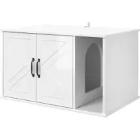 vidaXL Kattenhuis Glanzend Wit 85 x 55 x 50,5 cm Bewerkt hout