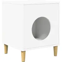 vidaXL Kattenhuis Wit 42,5 x 40 x 53 cm Bewerkt hout