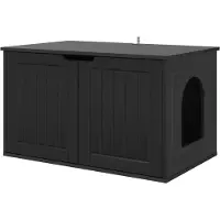 vidaXL Kattenhuis Zwart 85 x 55 x 50,5 cm Bewerkt hout