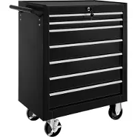 TecTake - Gereedschapswagen met 7 lades - zwart - 402800