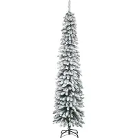 HOMCOM Kerstboom Kunststof, Metaal Ø54 x 210H cm Groen+Wit