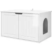 vidaXL Kattenhuis Glanzend Wit 85 x 55 x 50,5 cm Bewerkt hout