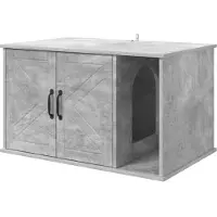 vidaXL Kattenhuis Beton 85 x 55 x 50,5 cm Bewerkt hout