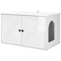 vidaXL Kattenhuis Glanzend Wit 85 x 55 x 50,5 cm Bewerkt hout