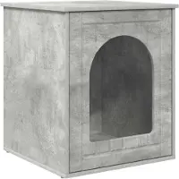 vidaXL Kattenhuis Beton 53 x 52 x 62 cm Bewerkt hout