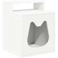 vidaXL Kattenhuis Wit 42,5 x 40 x 53,5 cm Bewerkt hout
