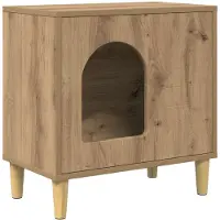 vidaXL Kattenhuis Ambachtelijk Eiken 51 x 30 x 52 cm Bewerkt hout
