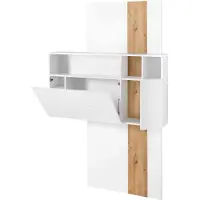 Emob Secretaire Inovo 120cm 1 deur - wit/eik