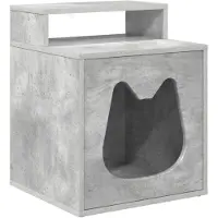vidaXL Kattenhuis Beton 42,5 x 40 x 53,5 cm Bewerkt hout