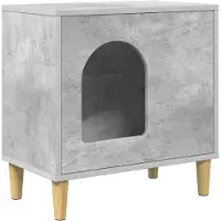 vidaXL Kattenhuis Betongrijs 51 x 30 x 52 cm Bewerkt hout