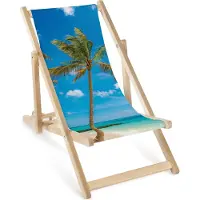 AllBags Kinderligstoel Hout met Palmprint - Verstelbaar