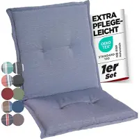 GARDISUN Tuinstoelkussens, hoge rugleuning met hoofdeinde, extra dikke zitkussens, made in Europe, ideaal kussens voor hoge rugleuning, kussens met extra hoog comfort, set van 1, lichtgrijs