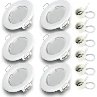 RADAM Kwazar Luminaire - Inbouwspot GU10 - LED-spot, plafondspot, inbouwspot - Inbouwframe rond met lamp GU10 7W neutraal wit 4000K - voor woonkamer, keuken, gang - RIK15 - Set van 6 wit