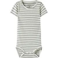 Name it Rompertje/body 'NBNBani' stone grey / wit