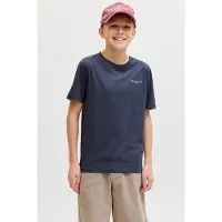 Jack & Jones JUNIOR T-shirt met backprint blauw Jongens Katoen Ronde hals - maat 128