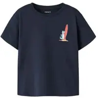 Name it MINI T-shirt donkerblauw Jongens Katoen Ronde hals Printopdruk - maat 80