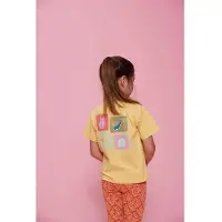 Jubel T-shirt met backprint Lazy Lagoon geel Meisjes Katoen Ronde hals - maat 98