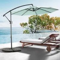 Sweiko Zweefparasol - Strandparasols - Achthoekig - Met Zwengel - Zonder Voet - Lichtgroen