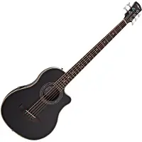 Gear4Music Roundback Electro Acoustic 5 String Bass Guitar by Black