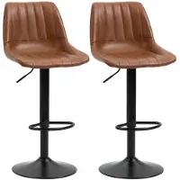 Sweiko Barkruk - Set van 2 - Retro stijl - Verstelbare zithoogte - 43 × 49.5 × 111 cm - Bruin