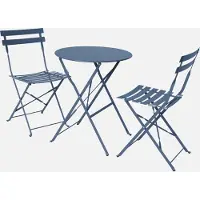 Sweeek - Bistrotuinset ronde metalen tafel met twee stoelen inklapbaar - emilia