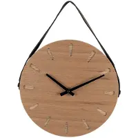 Clayre & Eef Wandklok Ø 30 cm Bruin MDF Muurklok Bruin Muurklok