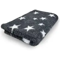 Vetbed Stars - Antraciet en Wit - Antislip Hondenmat - 100 x 75 cm - Benchmat - Hondenkleed - Voor Honden - Machine Wasbaar - Droogloopmat