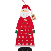 Intirilife Kerstman Adventskalender rood om te vullen, kerstman-kalender DIY herbruikbaar van vilt om op te hangen - voor kinderen en volwassenen