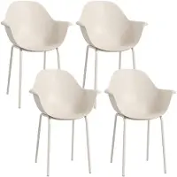 Sweiko Tuinstoelen - Set van 4 - Buitenstoel - 59cm x 55cm x 84cm - Beige