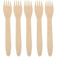 Papstar Houten wegwerp bestek vorken - 75x stuks - 16 cm - Verjaardag/bbq
