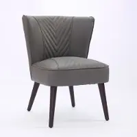 Sweiko Fauteuil - Kunstleer - Ruime rugleuning - Rubberhout poten - Grijs