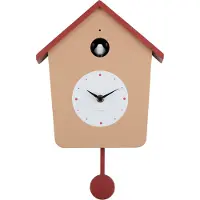 Karlsson wandklok cuckoo light soft brown & red ochre