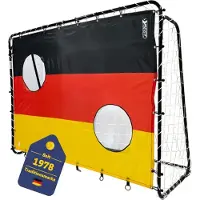 Best Sporting Voetbaldoelset 213 x 152 x 76 cm in zwart met doelmuur "Duitsland"