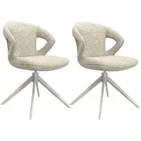 Label51 Eetkamerstoel Zurich - Naturel - Boucle - Taupe Metalen Frame