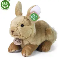 Rappa ECO knuffel konijn 23 cm - realistische knuffel van recyclede PET flessen - karamel