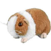 Inware pluche cavia knuffeldier - lichtbruin/wit - staand - 15 cm - Knuffeldier